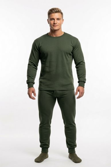 НАТЕЛЬНОЕ ТЕРМОБЕЛЬЕ С НАЧЕСОМ цв. ОЛИВА (ФУТЕР 100% ХБ)